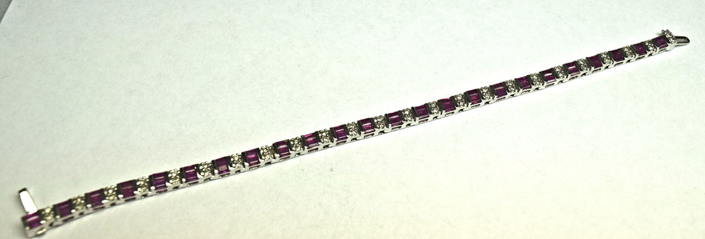Diamond and ruby tennis bracelet