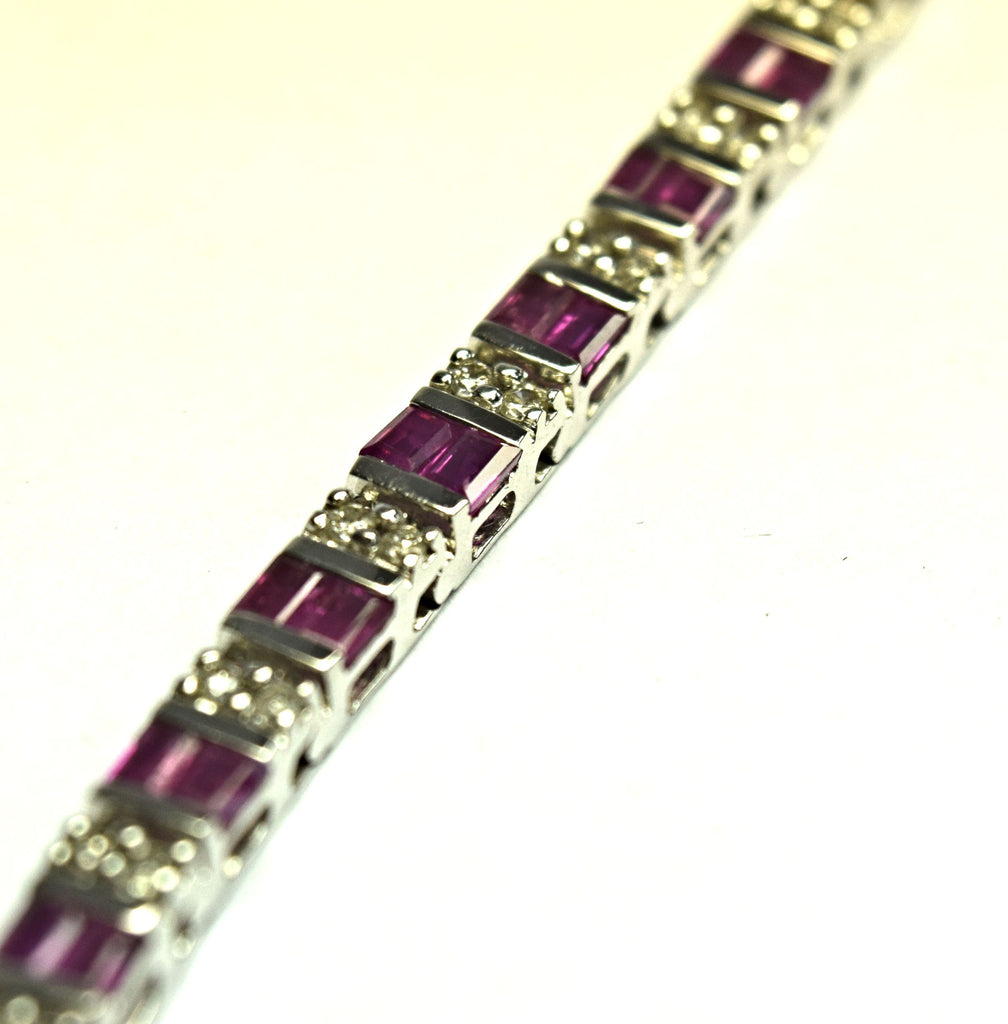 Diamond and ruby tennis bracelet