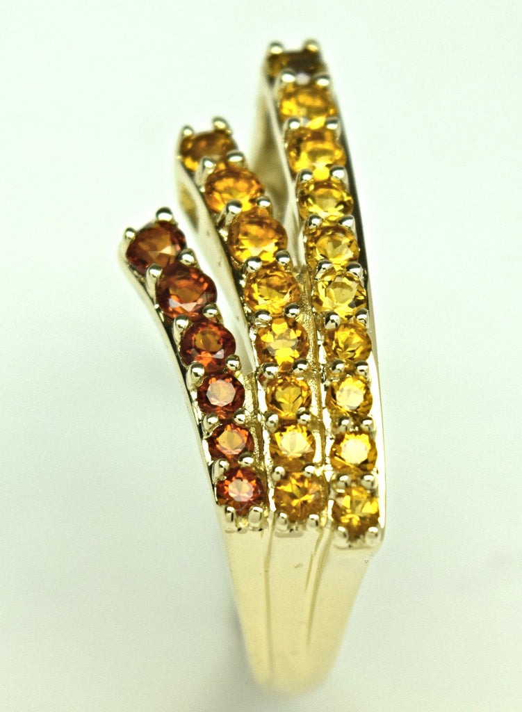 Citrine and Garnet Yellow Gold Ring