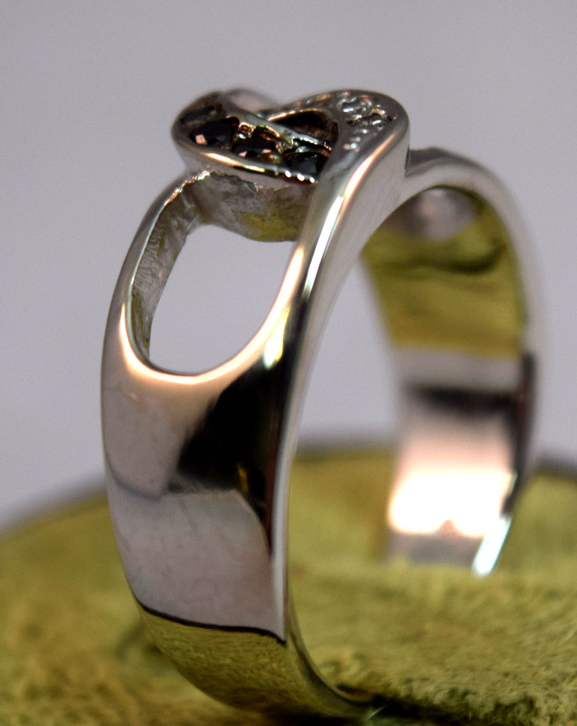 White Gold Black and White Diamond Ring