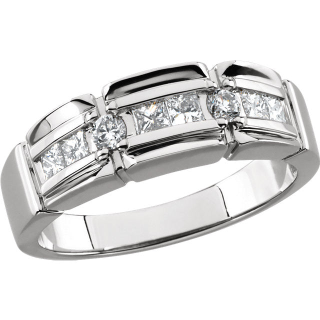 Men's White Gold Diamond Ring Men