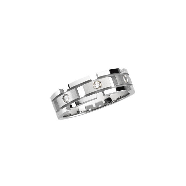 White Gold Men's Diamond Wedding Band