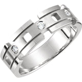 White Gold Men's Diamond Wedding Band