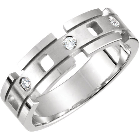 White Gold Men's Diamond Wedding Band
