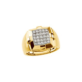 Yellow Gold Diamond Cluster Ring