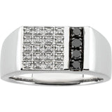 White Gold Black and White Diamond Ring
