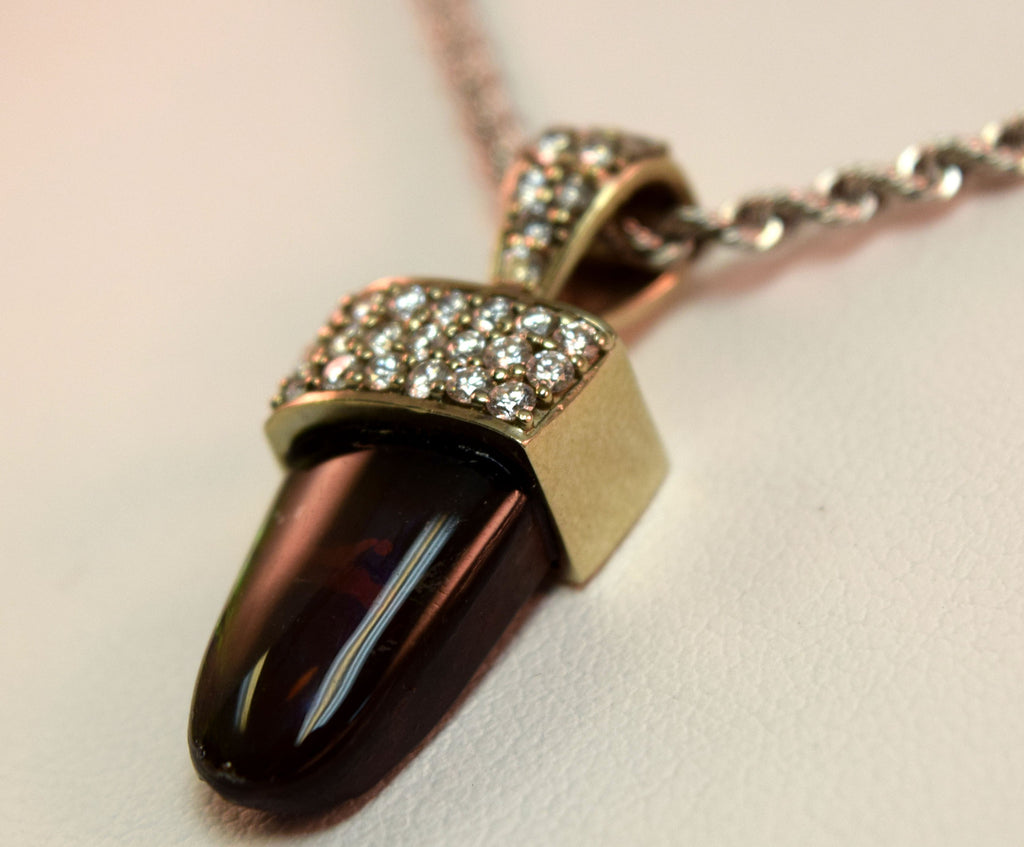 White Gold Ammolite Necklace