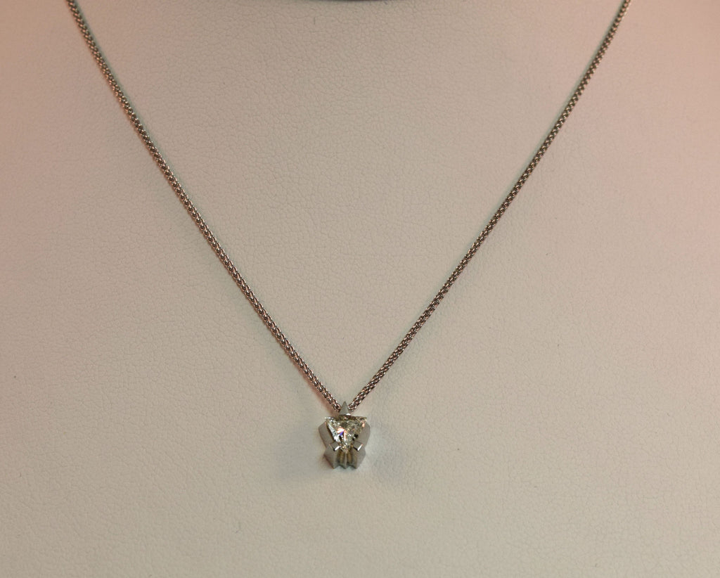 White Gold Trillion Necklace