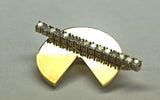 Yellow gold pac-man pin