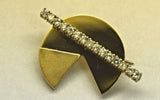Yellow gold pac-man pin