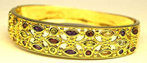 Sterling silver gold-plated cuff bracelet