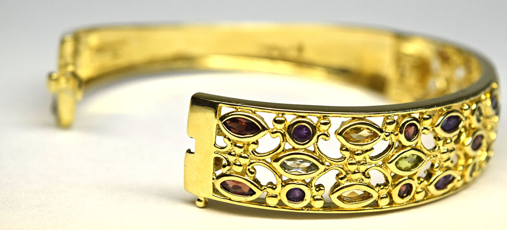 Sterling silver gold-plated cuff bracelet