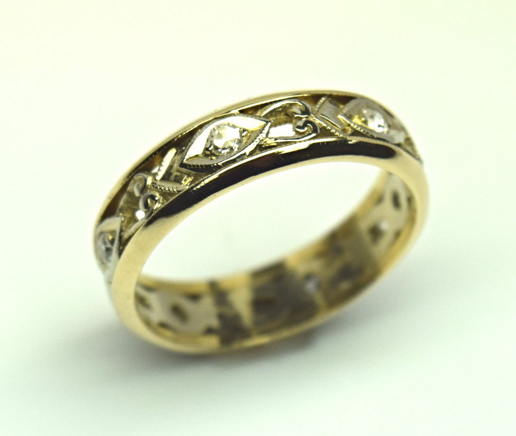 Two-Tone Vintage Diamond Band