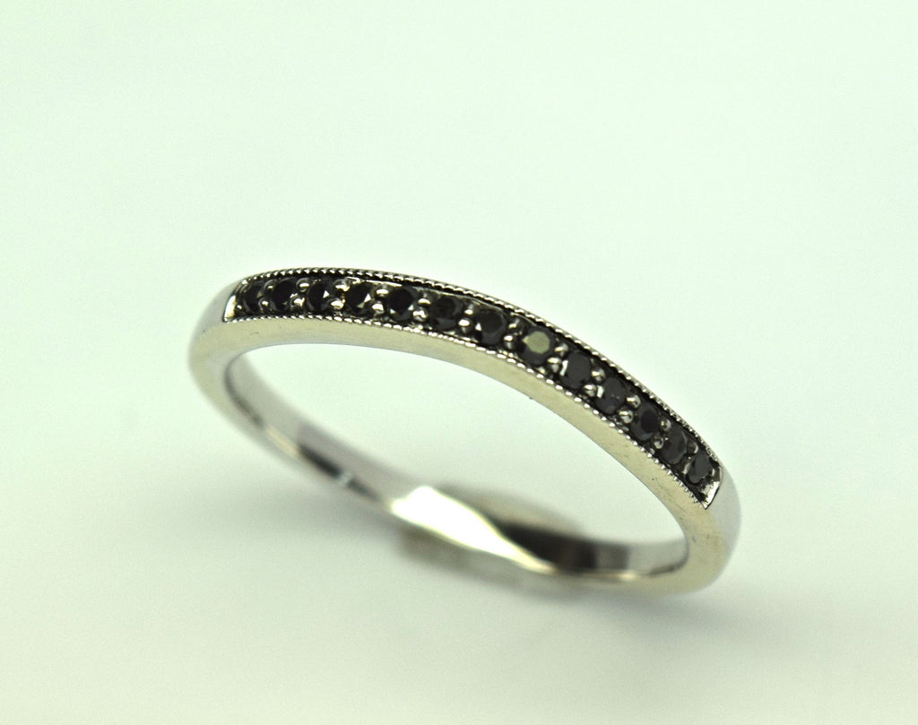White Gold Black Diamond Band
