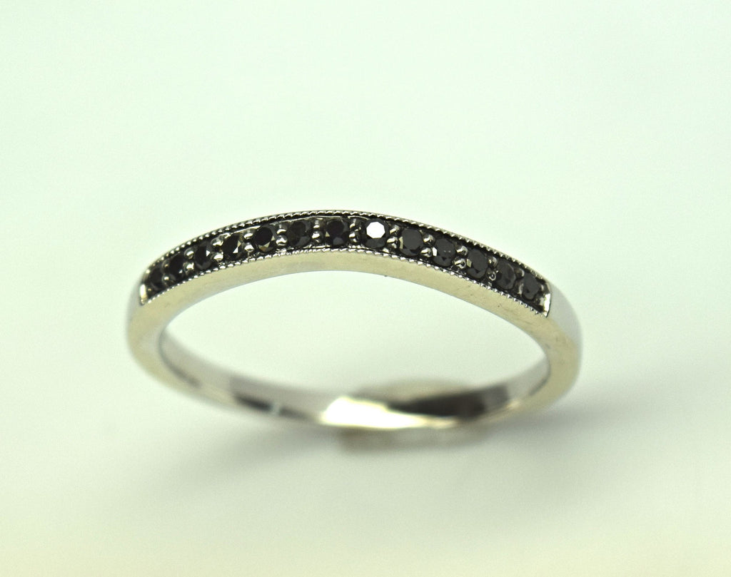 White Gold Black Diamond Band