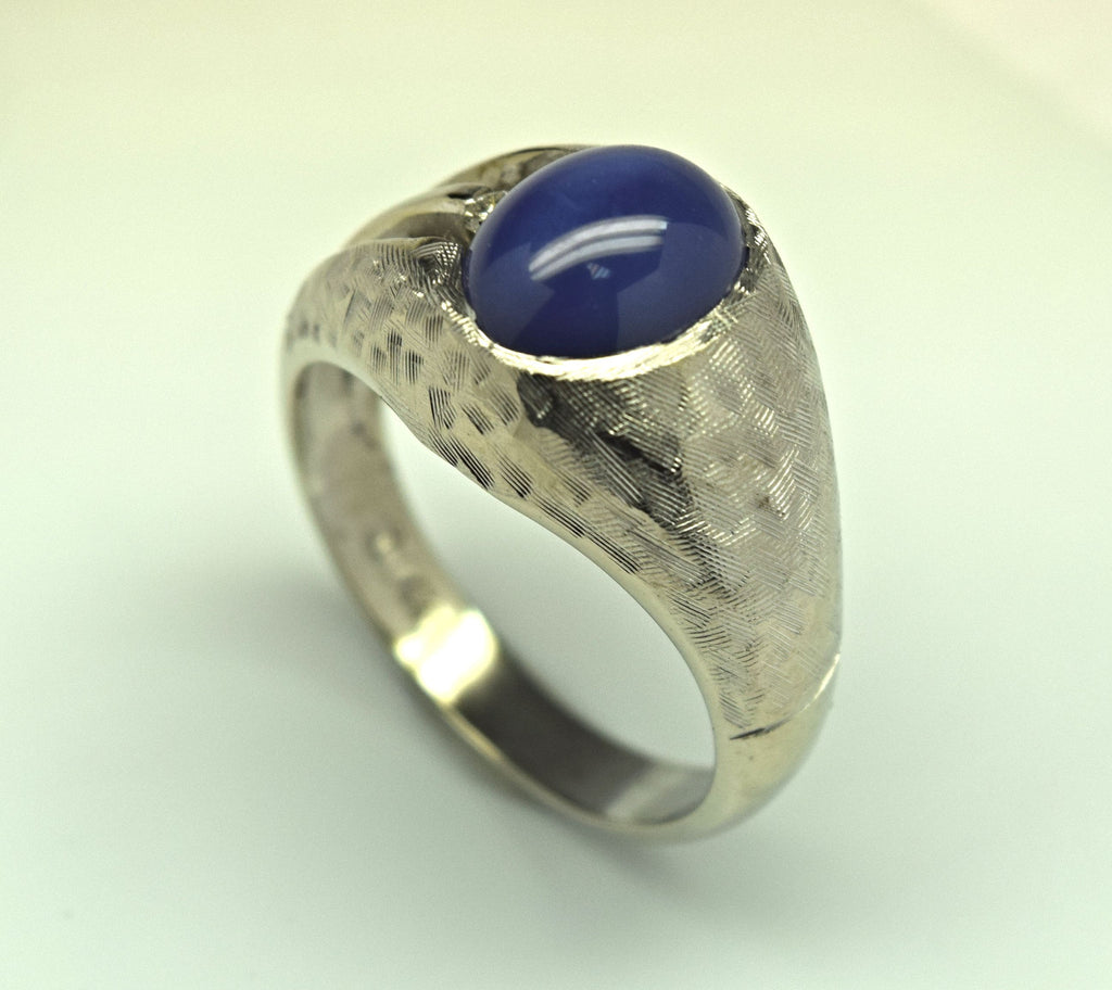 White Gold Star Sapphire Ring White Gold Star Sapphire Ring