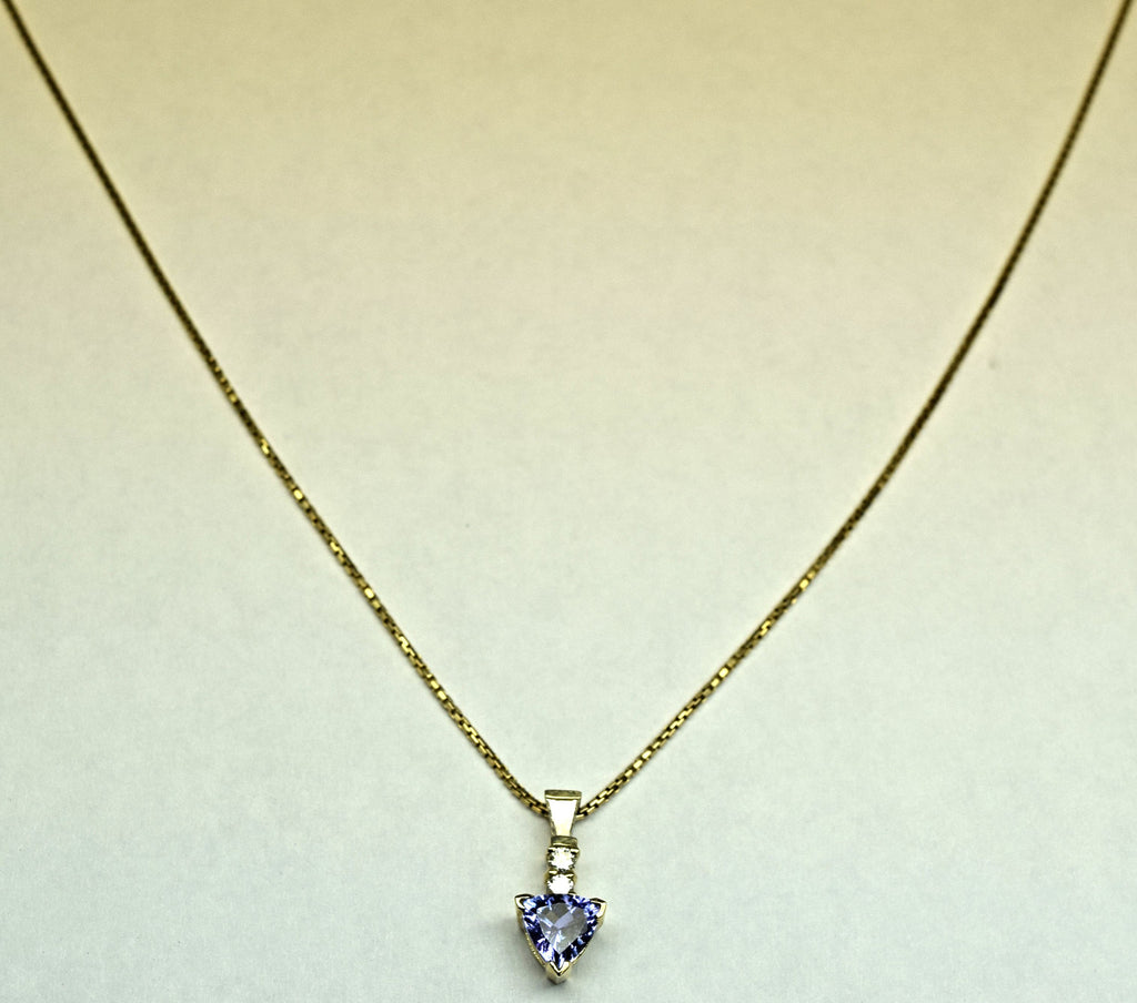 Yellow Gold Tanzanite and Diamond Necklace