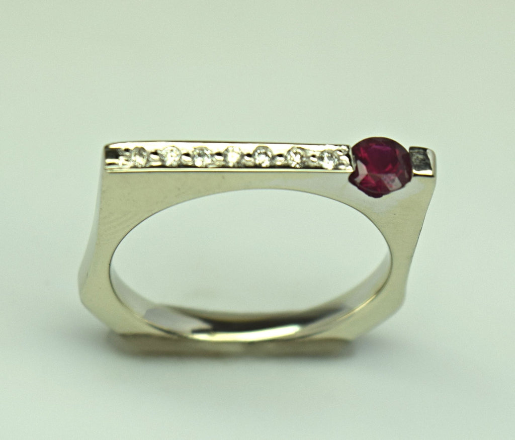 White Gold Ruby Ring