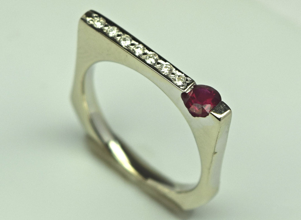 White Gold Ruby Ring