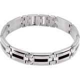 Stainless Steel Bracelet with Black Enamel