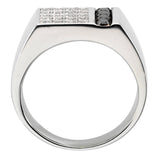 White Gold Black and White Diamond Ring