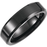 Tungsten Beveled Band with Black PVD