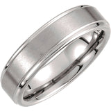 Tungsten Ridged Band with Satin Center