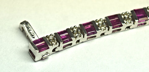Diamond and ruby tennis bracelet