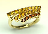 Citrine and Garnet Yellow Gold Ring