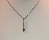 White Gold Diamond and Sapphire Necklace