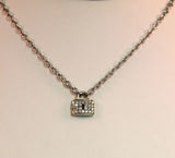 White Gold Diamond Lock Necklace
