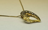 Yellow gold diamond heart necklace
