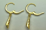 Yellow gold diamond leverback earrings