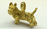 Yellow gold dog pendant