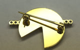 Yellow gold pac-man pin