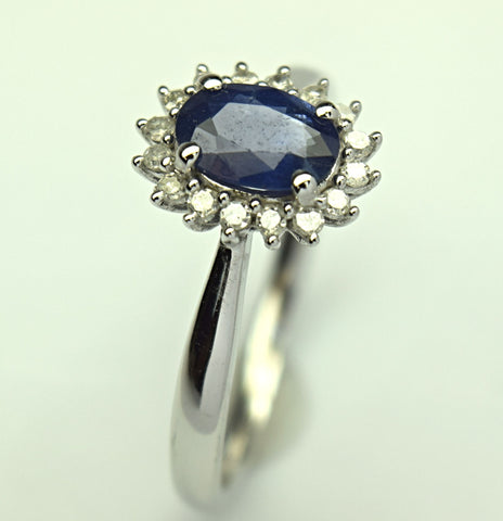 white gold sapphire and diamond ring