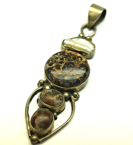 Jasper and Mother of Pearl Pendant