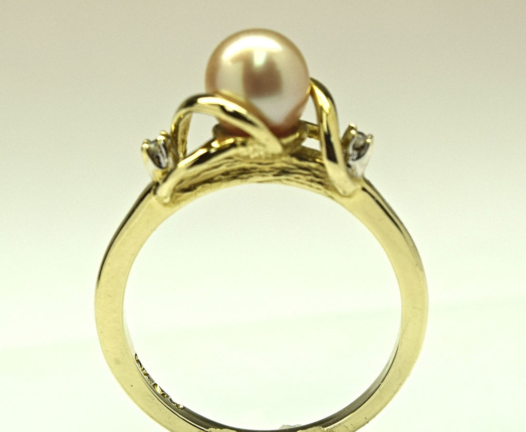 Yellow Gold Akoya Pearl Ring