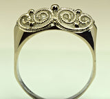 White Gold Vintage Gallery Ring