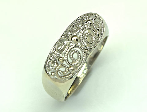 White Gold Vintage Gallery Ring