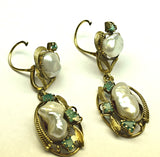 Emerald and Mother of Pearl Earrings